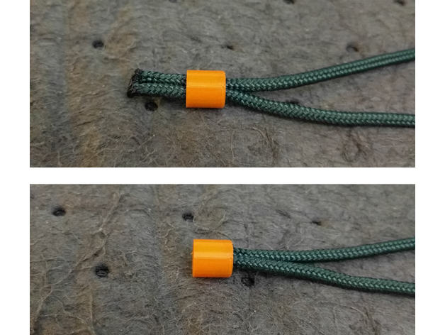 Smaller two-strand paracord end bead
