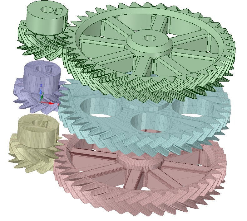 Replacement gears for the geared extruder