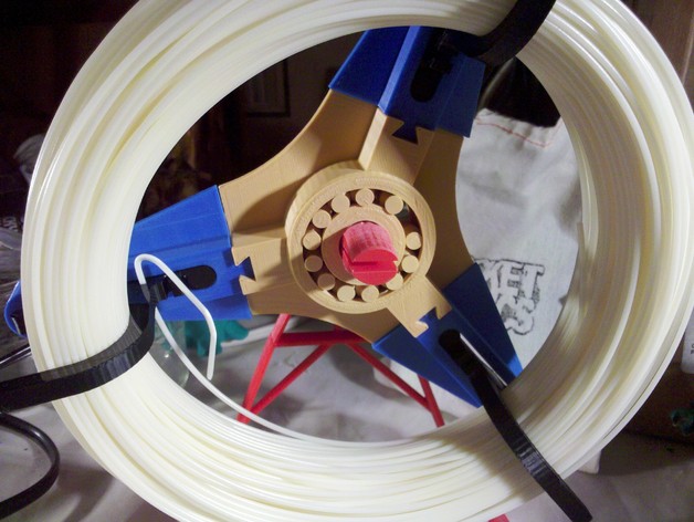 Mini Heavy Duty Printable Filament Spool with Cylinder Bearings