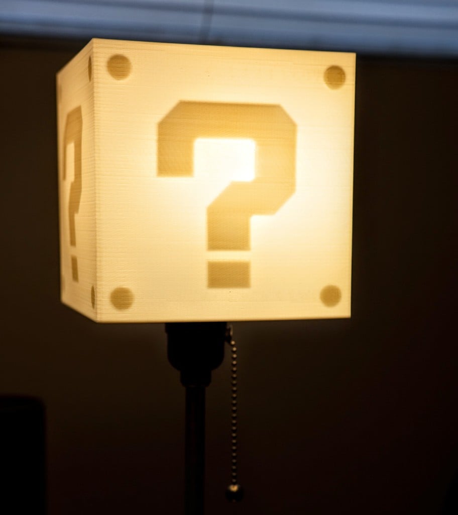Mario question mark block lampshade
