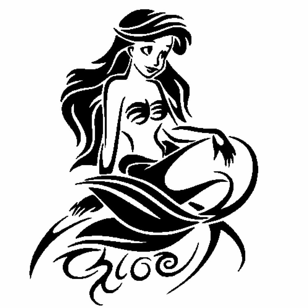 The little mermaid stencil