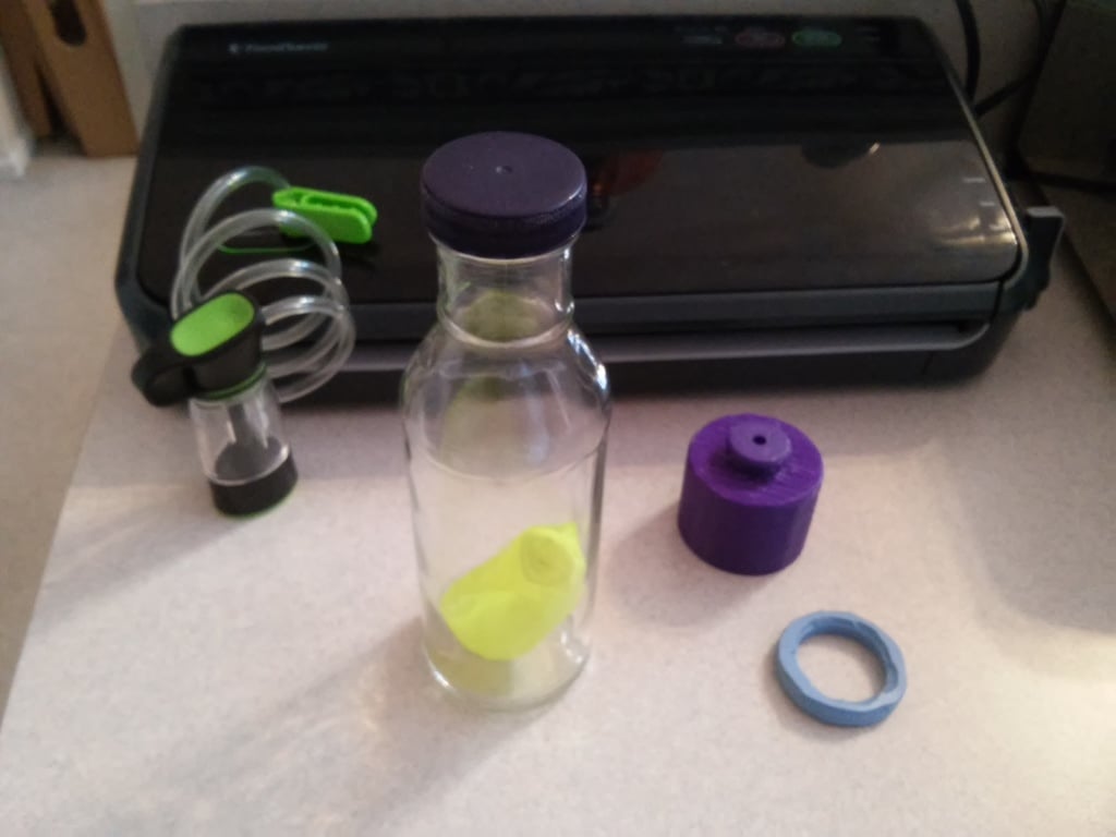 Vacuum sealer attachment for salad dressing bottle