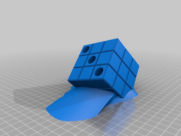 Melting Rubiks Cube Pencil Holder