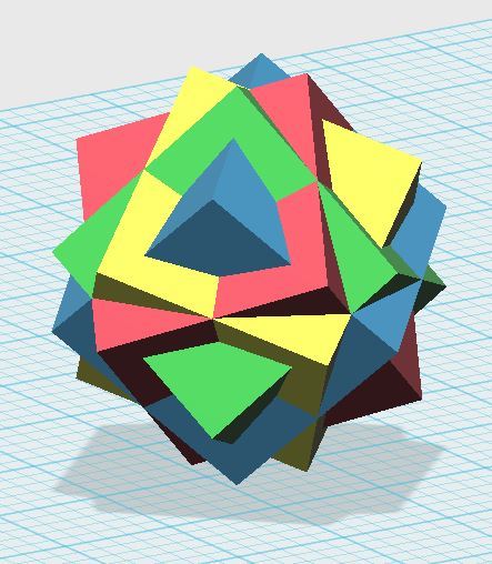 Compound of four cubes