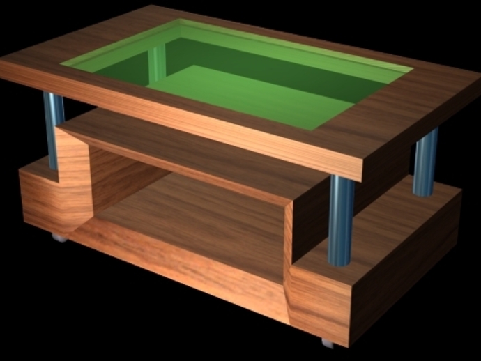 PROTOTYPE OF A MINIATURE WOOD CENTER TABLE C / NICHE COVER AND GLASS