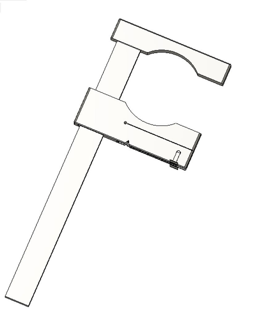 F Clamp with cam lock for paint mixing stick