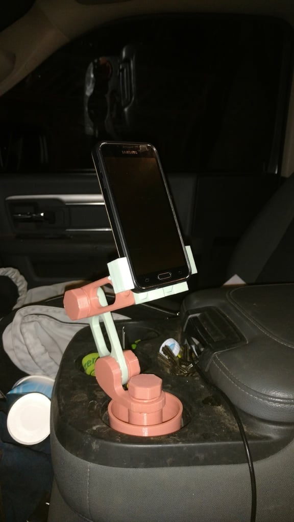 Car Cup Cell Phone Holder With Self Articulating Arm