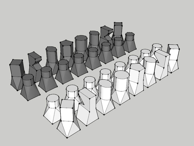 Bauhaus type chess set