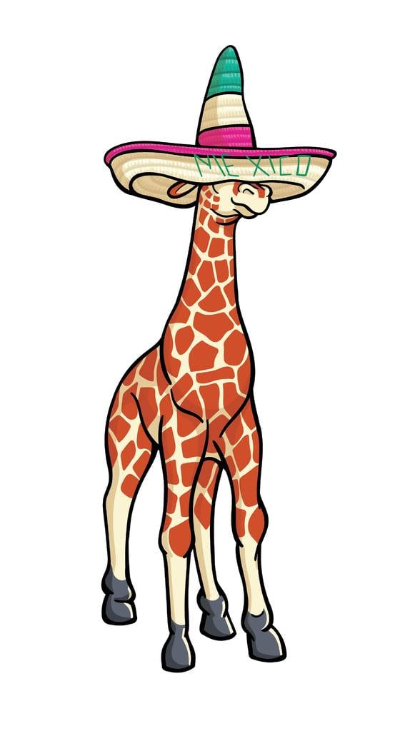 Giraffe Sombrero Keychain 