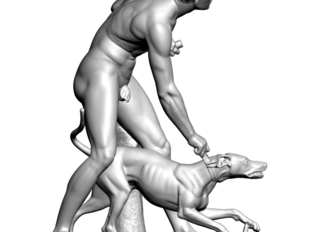 3D Scan of statue titled Hunter And His Dog