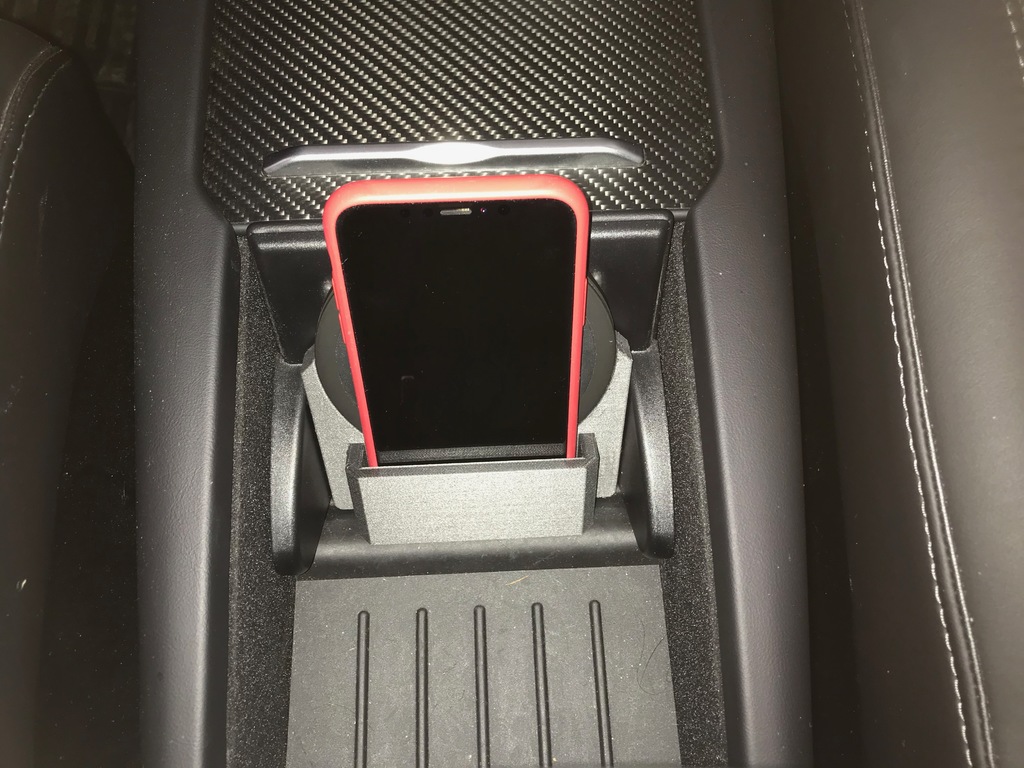 Tesla + iPhoneX or similar - center console base for Wireless (Qi) charger