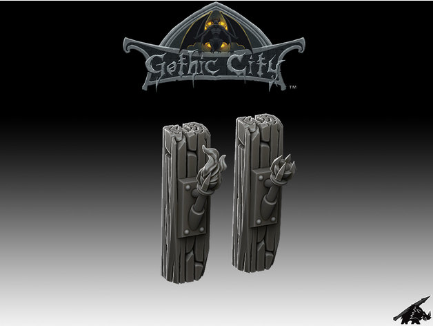 Image of Gothic City Torch Posts - Our New KICKSTARTER is Now LIVE!!!!