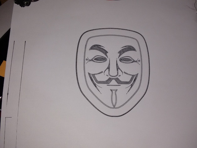 V for Vendetta mask gcode drawing (for Pen Adapter)