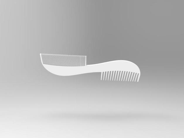 Designer Double Sided Wide and Thin Tooth Comb