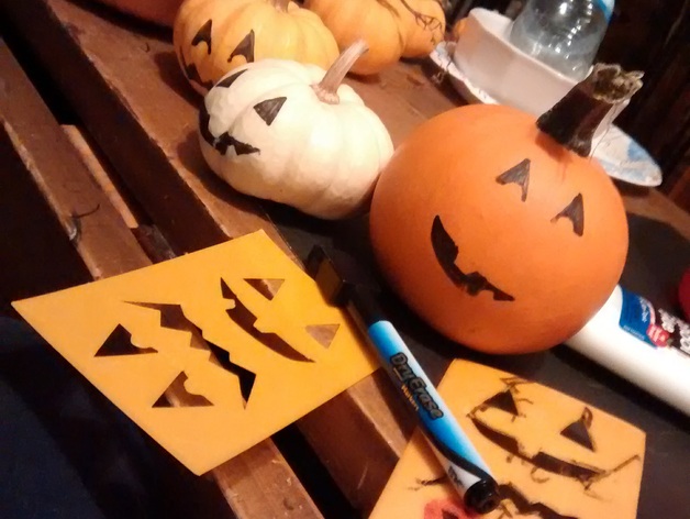 Pumpkin faces stencil