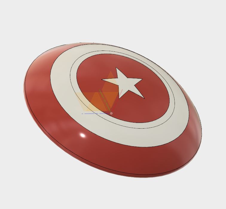 Pseudo Captain America Shield Magnet Dual Color (dual extruder)