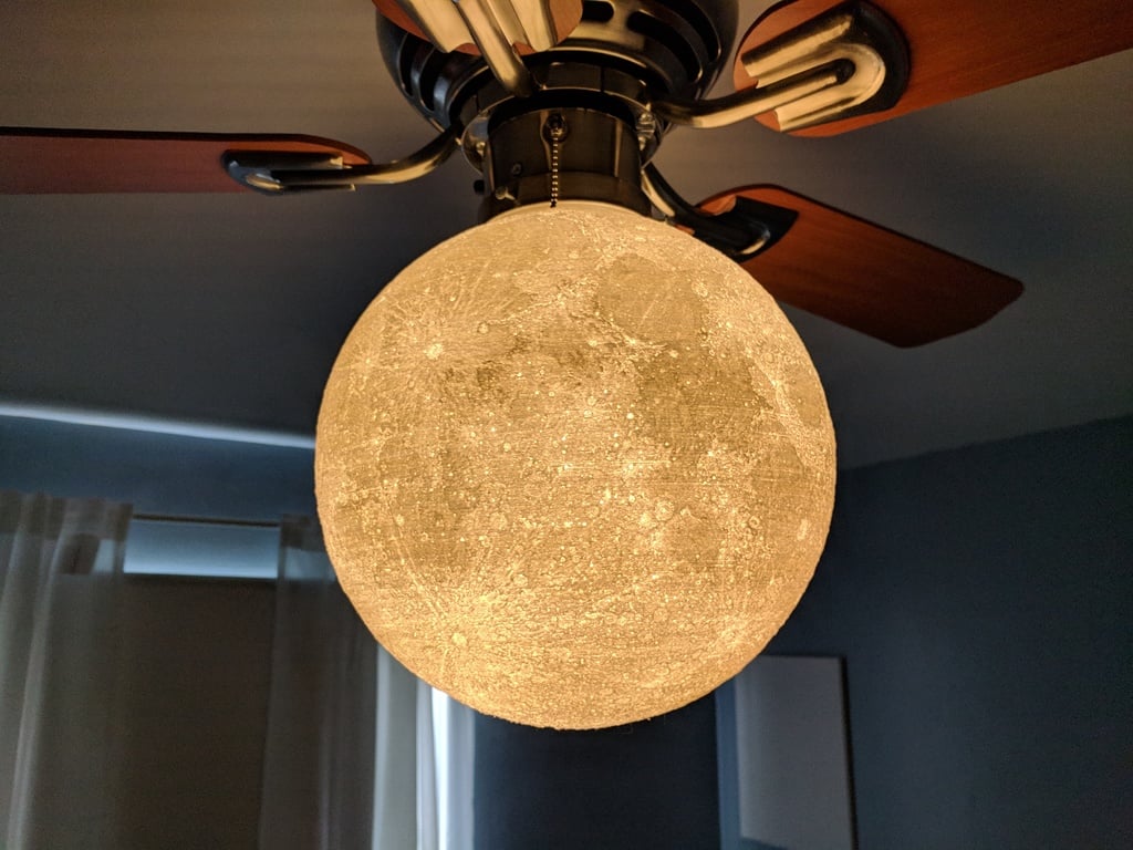 11+inch Moon Lamp for Ceiling Fan (3.75-inch Collar)