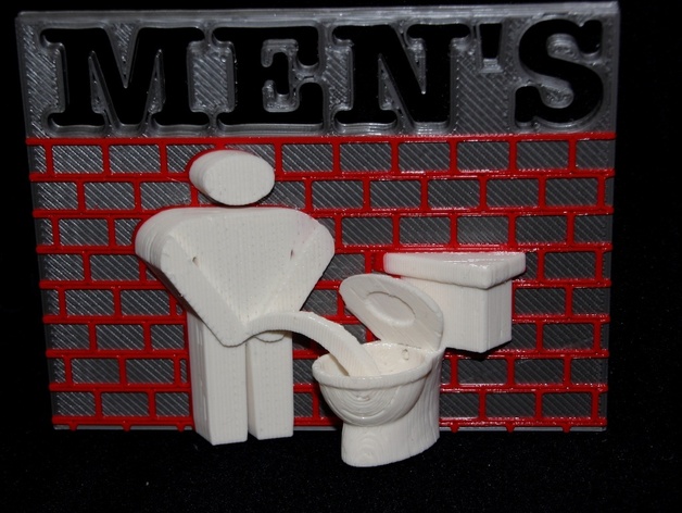 3D Men's Washroom Signs
