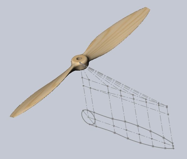 Propeller for model aircraft.