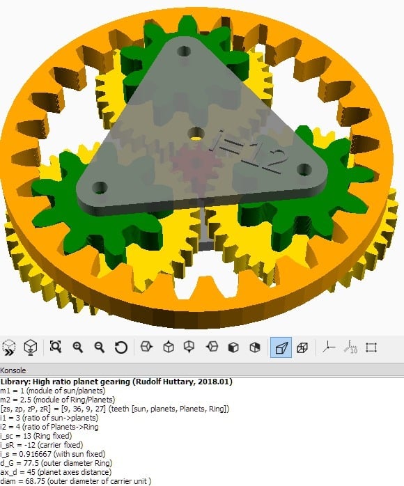 Hi-ratio Planetary gearing - combine industrial spur gears with 3D prints