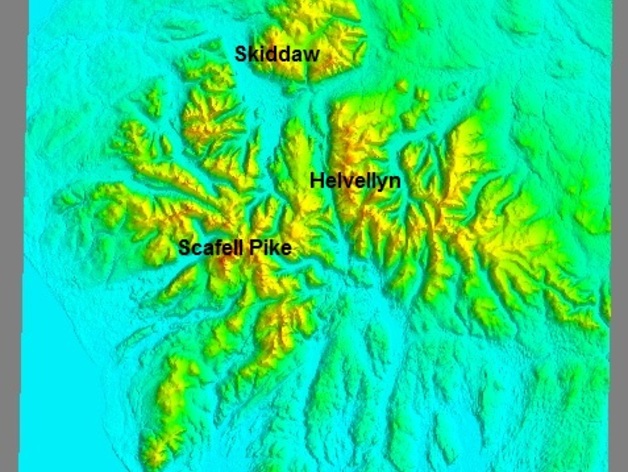 UK Lake District Relief Map