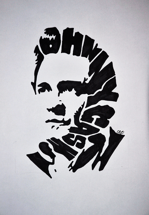 Johnny Cash Stencil
