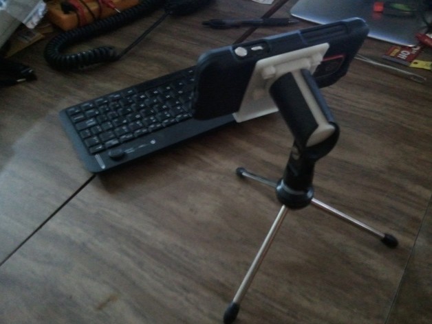 Smartphone holder with desktop stand and mic stand adapter