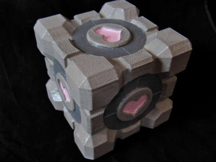 Portal Companion Cube Derivative With Hearts