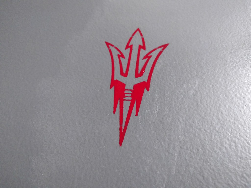 ASU Pitchfork Logo Stencil