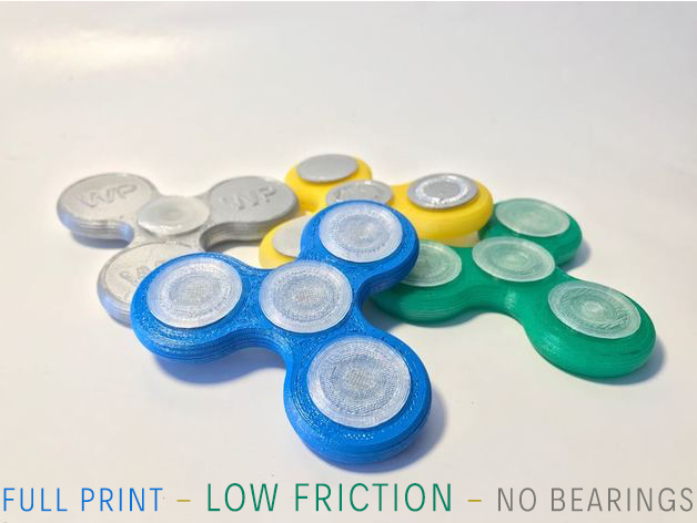 Fidget Spinner - low friction - no bearing! - fullprintable