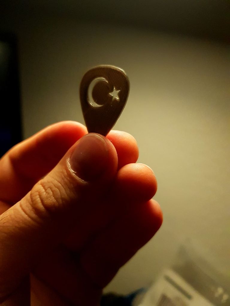 Moon and star on the guitar pick