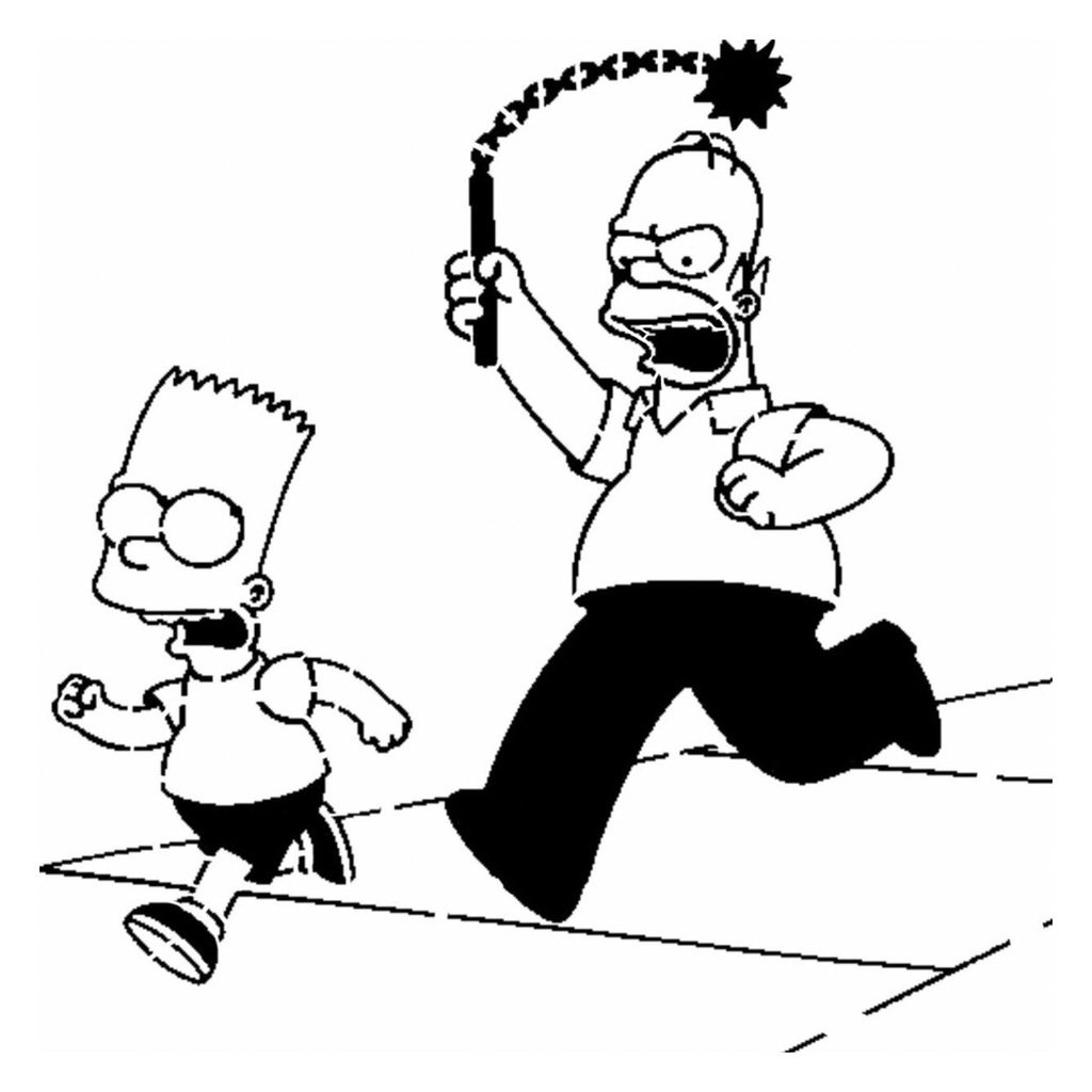 Homer and Bart stencil 2