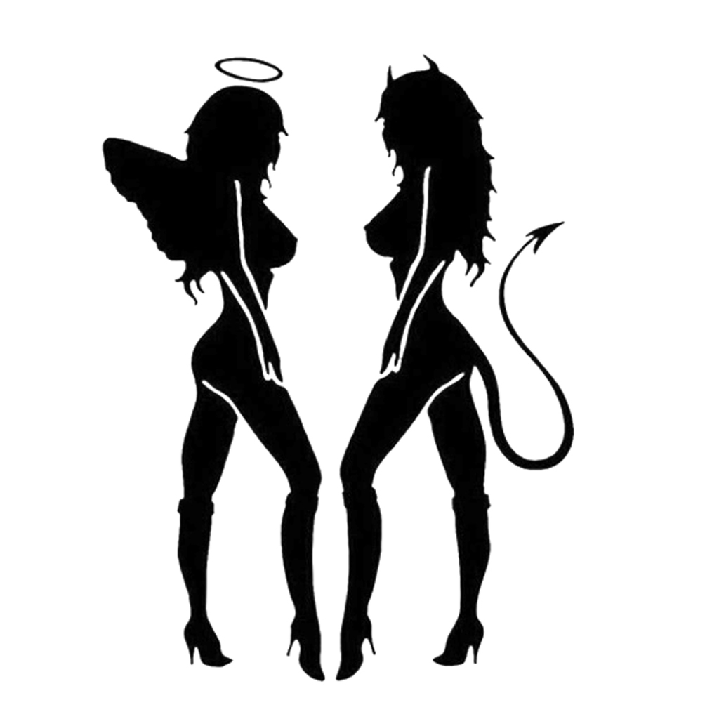 Sexy Devil and Angel Stencil