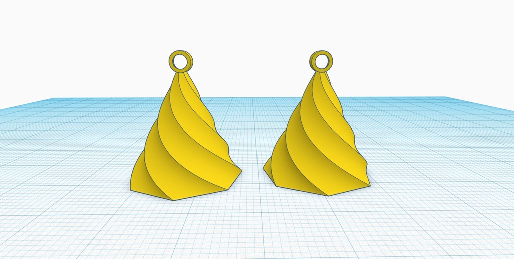 Simple earring designed in Tinkercad