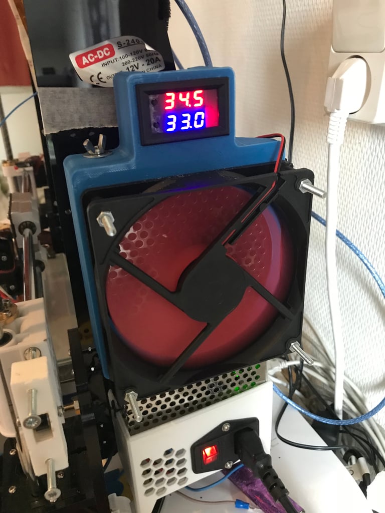 Power Supply Cover With 120mm Fan And Temperature Controller For Anet A8