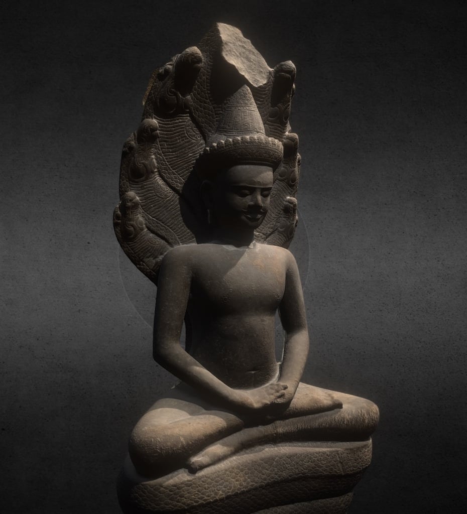 Buddha protected by the naga