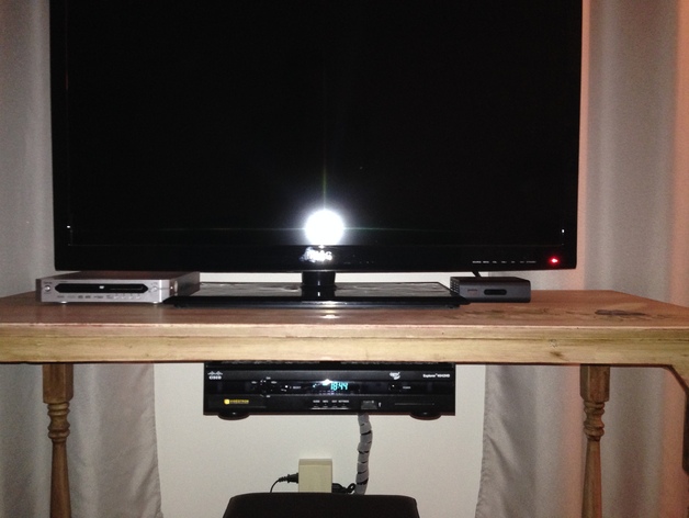 Cable box receiver under-table mount