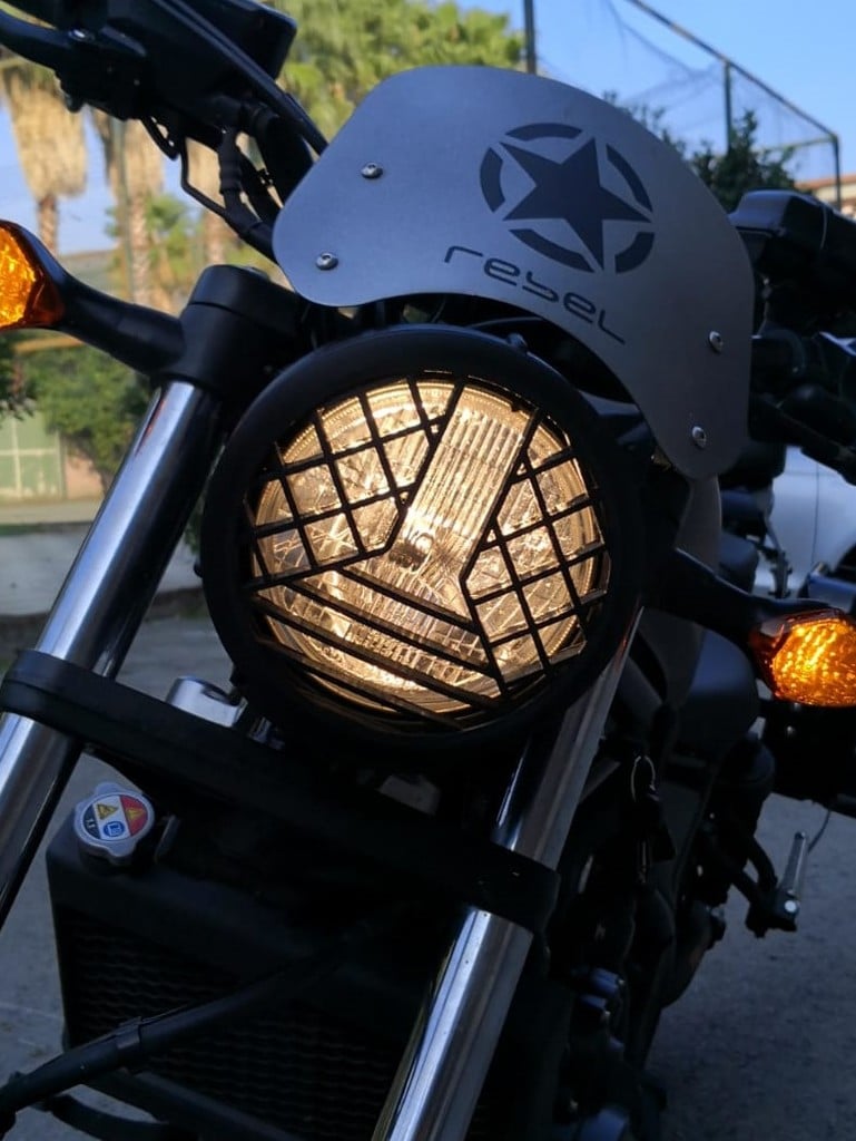honda rebel headlight cover .