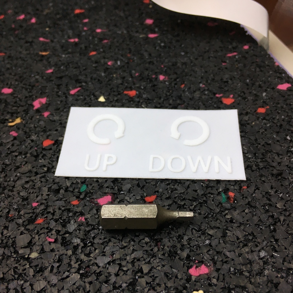 Bed Level Reminder Plate | Turn Wing Nut > UP or DOWN