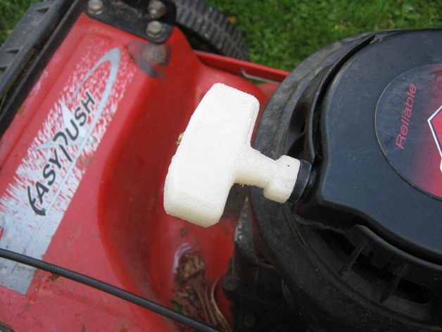 Lawnmower pull cord handle