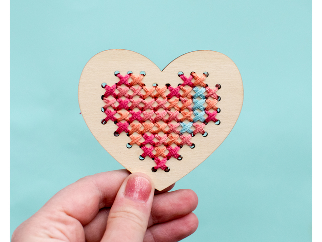 Laser Cut Embroidered Heart