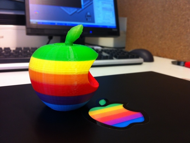 Original Apple logo in 3D