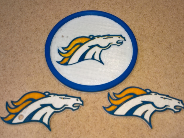 Denver Broncos Coaster & Keychain Logo