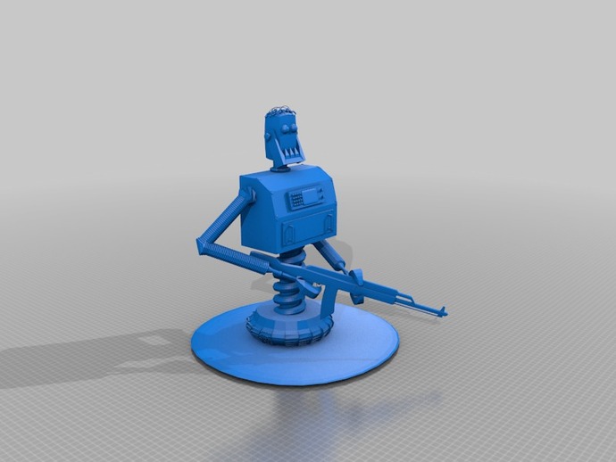 Robot Figurine with AK-47
