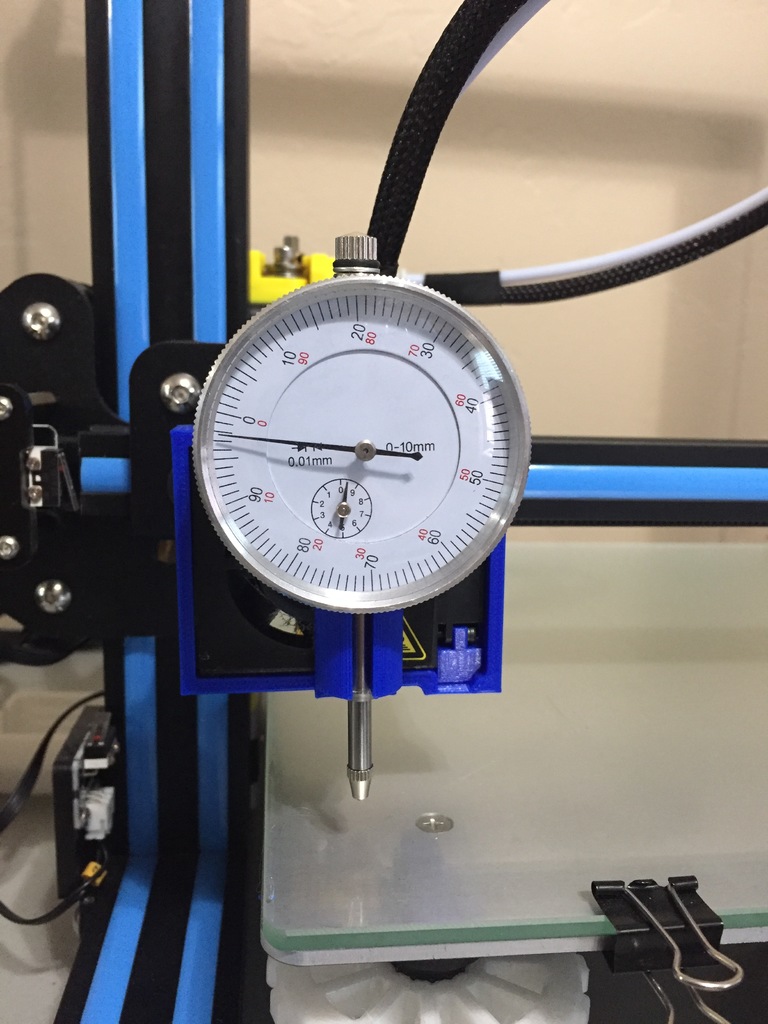 CR-10 Bed Leveling - Dial Indicator Holder - Nexi-Tech Fan Upgrade Remix