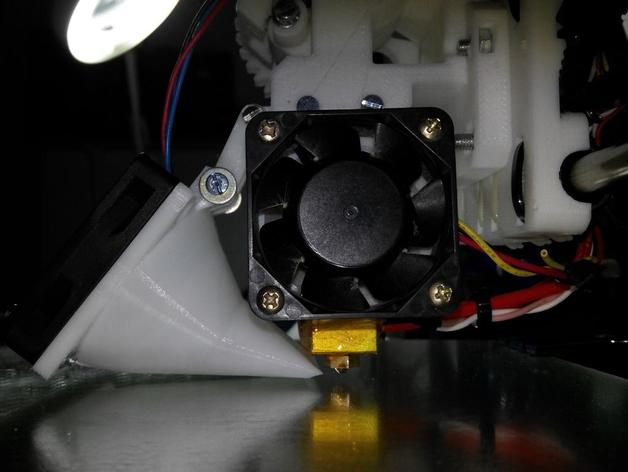 Parametric fan duct for filament cooler