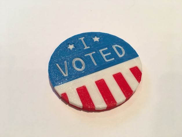 I Voted Button (red, white, and blue)