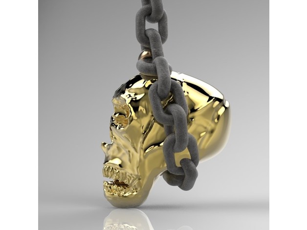 skull hanging on a chain