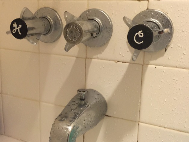 Shower knob hot & cold water covers