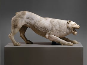 Marble statue of a lion